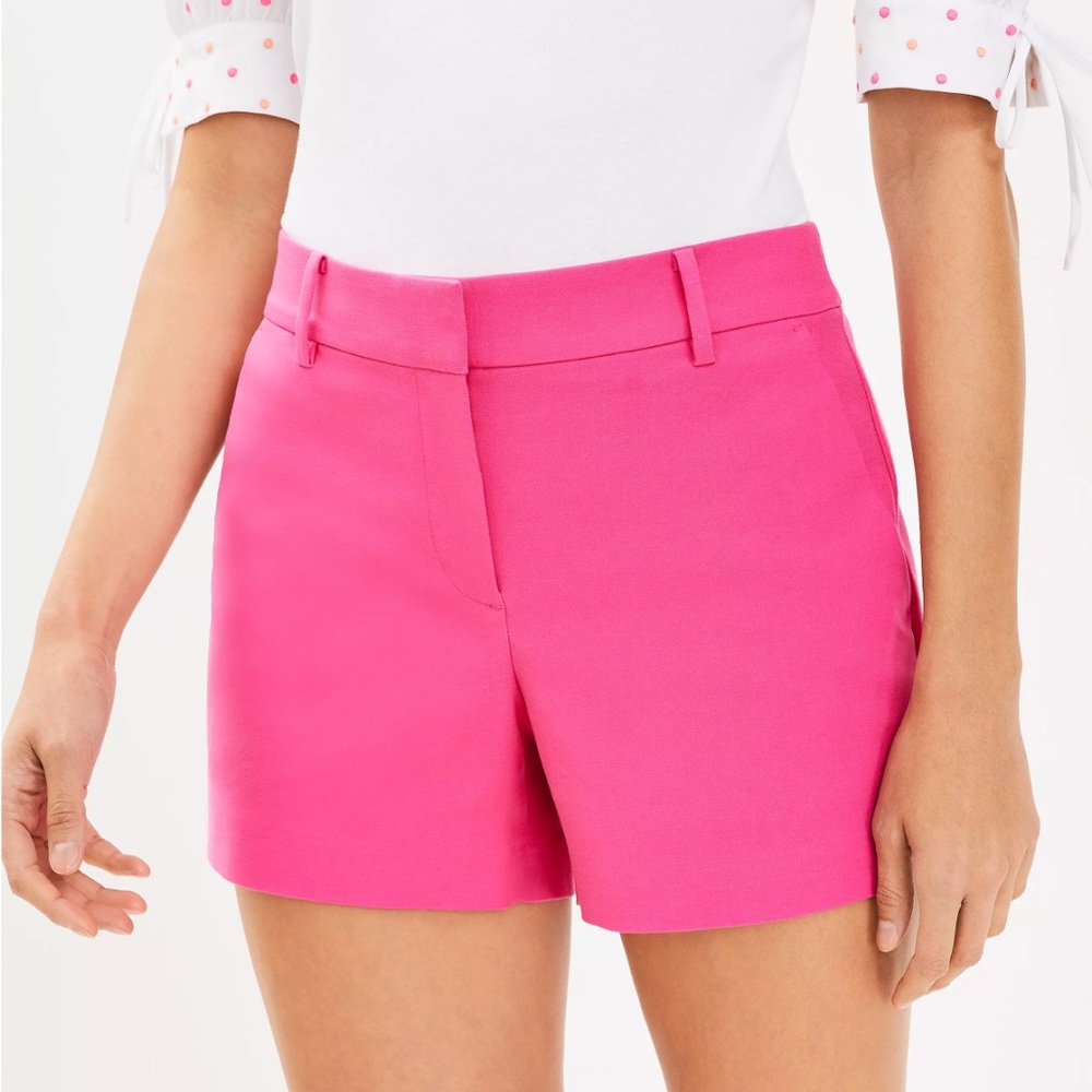 NEW Women's 10 LOFT Ann Taylor 6" Flat Front Chino Khaki Twill Cotton SHORTS P25
